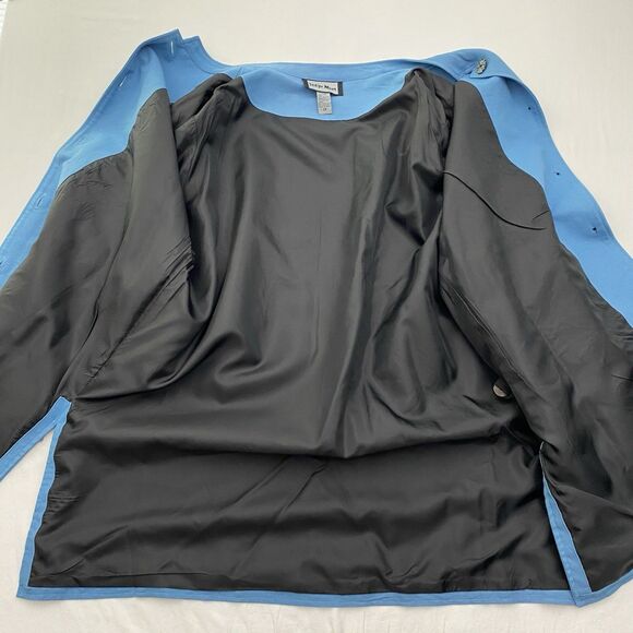 Indigo Moon Jacket Womens 2X Blue Embroidered Flowers Button Front Wearable Art - Picture 7 of 16